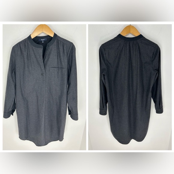 Madewell Dresses & Skirts - Madewell Latitude‎ Shirt Shift Dress Size Small Pockets Wool Blend Lined Office